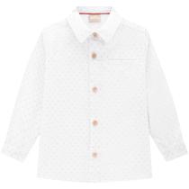 Camisa Social Manga Longa Infantil Masculino Menino Branca Milon