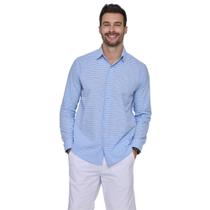 Camisa Social Manga Longa Masculina Listrada Luxuosa Algodão