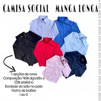 Camisa Social Manga Longa Menino Infantil Juvenil Envio Imediato