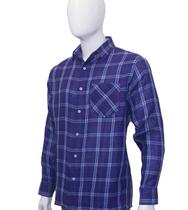 Camisa Social Manga Longa Para Serviço Trabalho Xadrez Fit