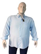 Camisa Social Manga longa PLUS SIZE Passa fácil 1601 com bolso masculina