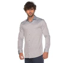 Camisa Social Manga Longa Slim Algodão Nobre Poá Clássica Camisa Social Manga Longa Slim Algodão Nobre Poá Clássica