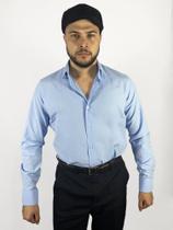 Camisa Social Manga Longa Slim Azul Bebê Camisa Social Manga Longa Slim Azul Bebê