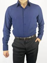 Camisa Social Manga Longa Slim Azul Marinho Camisa Social Manga Longa Slim Azul Marinho