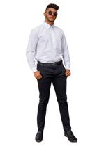 Camisa Social Manga Longa Slim Branca Sem Bolso Camisa Social Manga Longa Slim Branca Sem Bolso