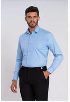 Camisa Social, manga longa, Slim Fit - Cor: Azul Claro tam. 42