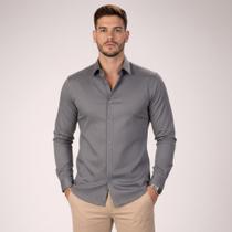 Camisa Social Manga Longa Slim Fit Masculina Clássica Camisa Social Manga Longa Slim Fit Masculina Clássica