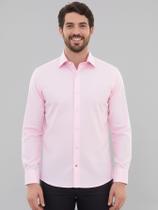 Camisa Social Manga Longa Slim Rosa