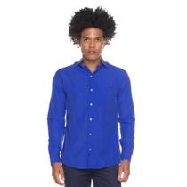 Camisa Social Manga Longa Tommy Hilfiger Classic Flex Azul