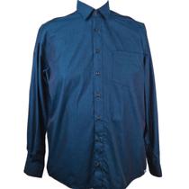 Camisa Social Manga Longa Verde Escuro Zuza Plus Size