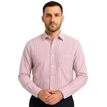 Camisa Social Manga Longa Verti Masculina Listras Lilás