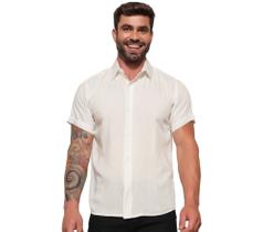 Camisa Social Manga Slim Botão Masculina Algodão 100% Camisa Social Manga Slim Botão Masculina Algodão 100%