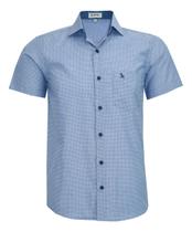 Camisa Social Maquinetado Amil Manga Curta Com Bolso Passa Fácil 1907