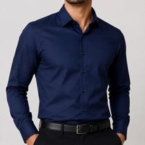 CAMISA SOCIAL MARINHO SLIM ELEGANTE PREMIUM MASCULINA Tamanho:4XL CAMISA SOCIAL MARINHO SLIM ELEGANTE PREMIUM MASCULINA Tamanho:4XL