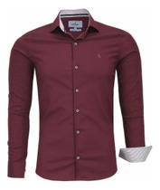 Camisa Social Masculina Algodão Elastano Amil Formal 1808