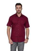 Camisa Social Masculina Amil Clássica Manga Curta Com Bolso 100% Algodão 1686