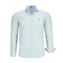 Camisa Social Masculina Amil Comfort Manga Longa Estampada Sem Bolso 1807