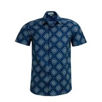 Camisa Social Masculina Amil Manga Curta Estampada Comfort Sem Bolso 1898