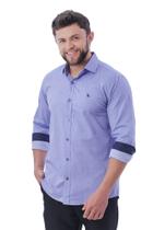 Camisa Social Masculina Amil Manga Longa Slim Sem Bolso 100% Algodão 1805
