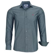 Camisa Social Masculina Amil Manga Longa Slim Sem Bolso 100% Algodão 1805