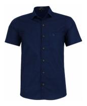 Camisa Social Masculina Amil Mangacurta Comfort Algodão 1740