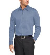 Camisa Social Masculina Bom Pano Manga Longa Lisa Azul Clara Tradicional