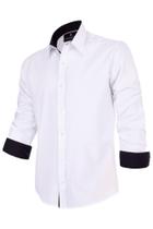 Camisa Social Masculina Branca / Preta Slim