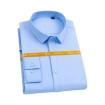 Camisa Social Masculina Branca Slim Fit De Fibra De Bambu Antirrugas Manga Longa S-6XL