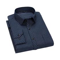 Camisa Social Masculina Casual De Manga Longa Xadrez E Listrada Slim Fit Com Botões Tamanhos Grandes
