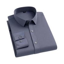 Camisa Social Masculina De Manga Longa Elástica Não Amassa Para Negócios, Traje Profissional Com
