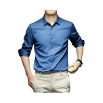 Camisa Social Masculina De Manga Longa, Não Amassa, Resistente a Rugas, Tamanhos S-5XL, Branca,