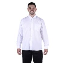 Camisa Social Masculina de Microfibra Uniforme Manga Longa - Branca
