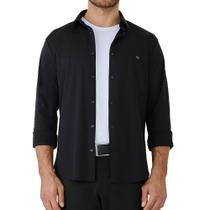 Camisa Social Masculina Docthos ML Slim Preta 9592