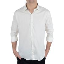 Camisa Social Masculina Docthos ML Slim Tech Off White - 859