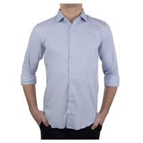 Camisa Social Masculina Highstil ML Slim Fit Azul - 01260