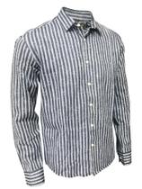 Camisa social Masculina Listrada Cinza e Branca - ROX06/1018 - ROXXO