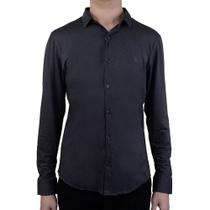 Camisa Social Masculina Luiz Eugenio ML Slim Fit Cinza - G37