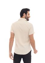 Camisa Social Masculina Manga Curta Camisa De Linho - Execução Jeans