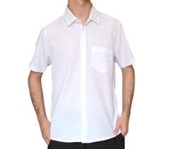 Camisa Social Masculina Manga Curta MicroFibra Com Bolso Blusa Social Não Amassa - Envio Rapido