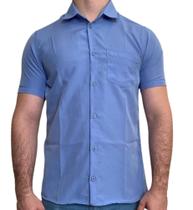 Camisa Social Masculina Manga Curta MicroLeve Com Bolso Blusa Social Não Amassa