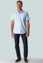 Camisa social masculina manga curta slim alasca azul claro