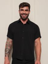 Camisa Social Masculina Manga Curta Slim