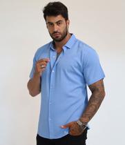 Camisa Social Masculina Manga Curta Viscolinho