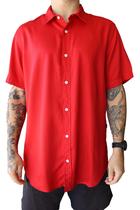 Camisa Social Masculina Manga Curta Viscose