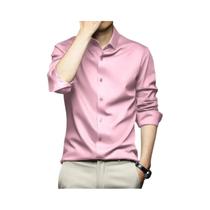 Camisa Social Masculina Manga Longa 6XL - Gelo Seda, Fino Ajuste e Respirável