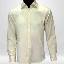 Camisa Social Masculina Manga Longa Amarela