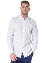 Camisa Social Masculina Manga Longa Branco Vutie