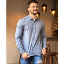 Camisa Social Masculina Manga Longa Linho Slim Linha Premium Luxo Não Amassa