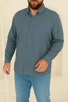 Camisa Social Masculina Manga Longa Plus Size