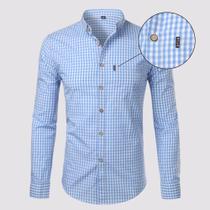 Camisa Social Masculina Manga Longa Quadriculada